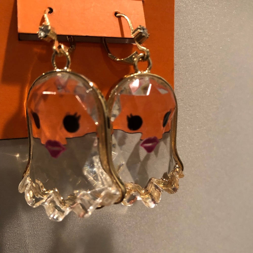 👻 Betsey Johnson Clear Ghost Earrings / Halloween - Picture 3 of 7